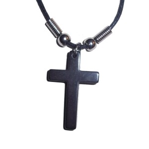 RTD-1112 : Hematite Stone Cross Pendant Necklace at Texas Yard Sale . com
