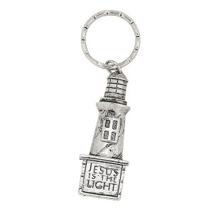 RTD-1118 : Jesus Is The Light - Metal Lighthouse Key Chain at Texas Yard Sale . com