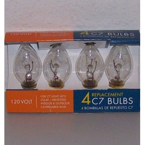 RTD-1119 : 4 Pack C7 Clear 120V Replacement Bulbs at Texas Yard Sale . com