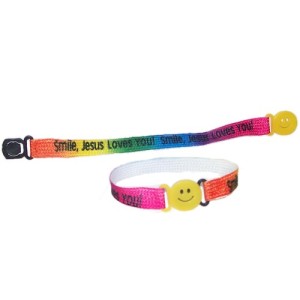 RTD-1233 : Smile, Jesus Loves You! - Neon Bracelet at Texas Yard Sale . com