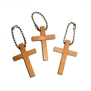 RTD-1293 : Wood Cross Key Chain at Texas Yard Sale . com