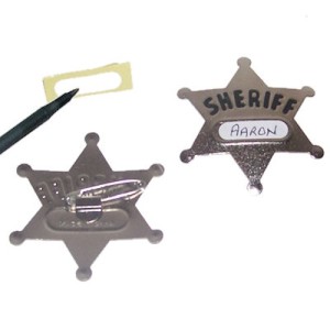 RTD-130824 : 24-Pack Metal Sheriff Badges with Name Tags – Western Cowboy Party Favors at Texas Yard Sale RTD-130824 : 24-Pack Metal Sheriff Badges with Name Tags – Western Cowboy Party Favors at Texas Yard Sale