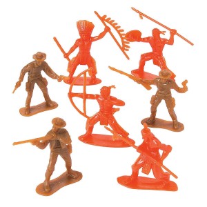 RTD-1558100 : 100-Pack Cowboys and Indians Figures Plastic Toy Soldier Figurines at RTD Gifts