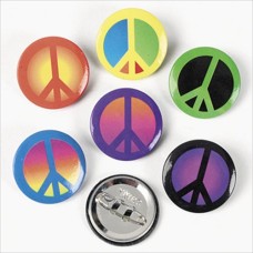 Metal Peace Sign Mini Button Pins
