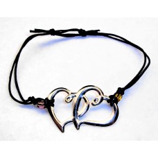 Double Heart Adjustable Bracelet