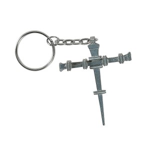 RTD-2974 : Metal Nail Cross Key Chain at Texas Yard Sale . com