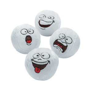 RTD-3228 : Plush Snowball Goofy Face 4 inch Softball Size at RTD Gifts