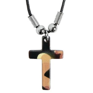 RTD-3248 : Camo Design Stone Cross Necklace at Texas Yard Sale . com
