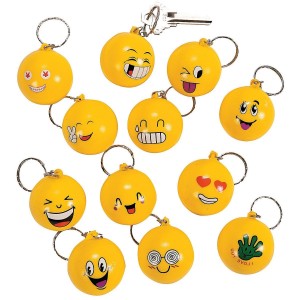 RTD-3611 : Goofy Smiley Face Emoji Stress Ball Keychain at Texas Yard Sale . com