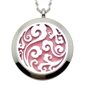 RTD-3623 : Stainless Steel Vines Design Essential Oils Diffuser Locket Charm Necklace at Texas Yard Sale . com