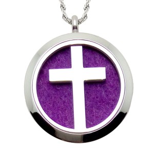 RTD-3624 : Cross Aromatherapy Essential Oils Diffuser Stainless Steel Locket Necklace at Texas Yard Sale . com
