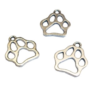 RTD-3648 : Animal Paw Print Metal Charms Antique Silver Finish at RTD Gifts