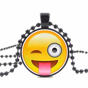 RTD-3678 : Goofy Face Emoji Pendant Necklace at Texas Yard Sale . com