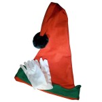 Plush Red Christmas Elf Hat White Gloves Santas Helper Holiday Costume Set Plush Red Christmas Elf Hat White Gloves Santas Helper Holiday Costume Set