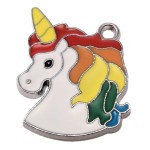 Rainbow Mane Enamel Unicorn Charm