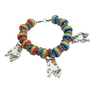 RTD-3931 : Magical Unicorn Rainbow Charm Bracelet at Texas Yard Sale . com