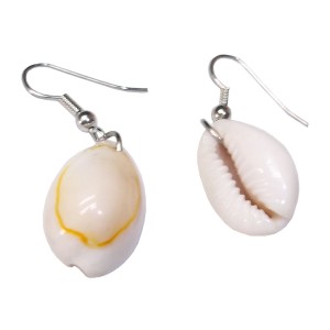 RTD-3934 : Pair of Cowrie Shell Earrings at Texas Yard Sale . com