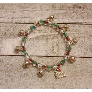 RTD-4012 : Silver Bells Bracelet w/ Festive Christmas Colors and Jingle Bell Charm at Texas Yard Sale . com