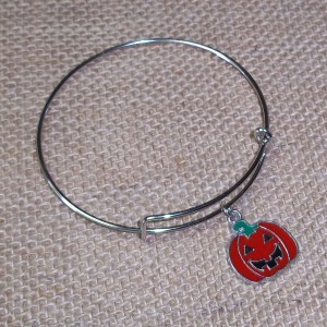 RTD-4017 : Halloween Pumpkin Jack-O-Lantern Expandable Bangle Bracelet at Texas Yard Sale . com