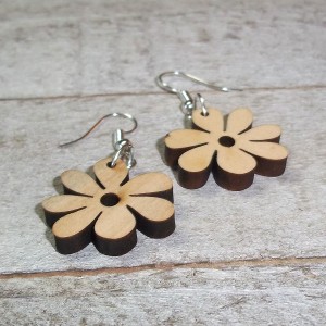 RTD-4038 : Wooden Flower Bead Dangle Earrings Set at Texas Yard Sale . com