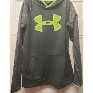 TYD-1228 : Under Amour ColdGear Pull Over Boys Lime Green/Grey Hoodie at Texas Yard Sale . com