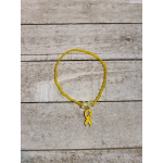 Autism Yellow Tiny Seed Bead Puzzle Awareness Ribbon Bracelet