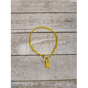 TYD-1188 : Autism Yellow Tiny Seed Bead Puzzle Awareness Ribbon Bracelet at Texas Yard Sale . com