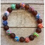 Beaded Flowery Bracelet Handmade Floral Stretch Jewelry Gift Beaded Flowery Bracelet Handmade Floral Stretch Jewelry Gift