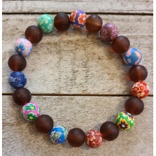 Beaded Flowery Bracelet Handmade Floral Stretch Jewelry Gift Beaded Flowery Bracelet Handmade Floral Stretch Jewelry Gift