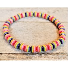 Rainbow Beaded Bracelet Handmade Stretch Jewelry Vibrant Colorful Gift Rainbow Beaded Bracelet Handmade Stretch Jewelry Vibrant Colorful Gift