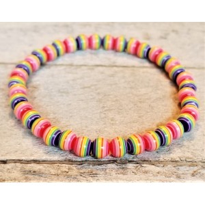 TYD-1221 : Rainbow Beaded Bracelet Handmade Stretch Jewelry Vibrant Colorful Gift at Texas Yard Sale TYD-1221 : Rainbow Beaded Bracelet Handmade Stretch Jewelry Vibrant Colorful Gift at Texas Yard Sale