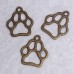 RTD-364715 : 15-Pack Animal Paw Print Metal Charms Antique Brass Finish at RTD Gifts