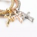 RTD-3847 : Multilayer 3pc Gold Silver Copper Cross Fashion Bracelet at Texas Yard Sale . com
