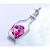 RTD-3676 : Bottle Frame Pink Crystal Heart Pendant Necklace at Texas Yard Sale . com