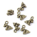 3D Sitting Puppy Dog Charms Antique Brass Finish