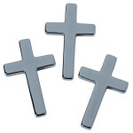 Hematite Stone Cross Pendant Charms