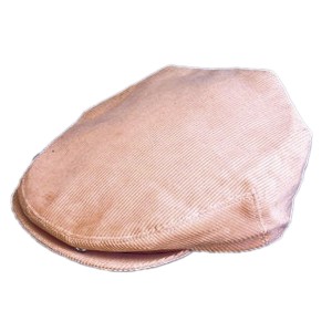 RTD-4452 : Adult Large Tan-Beige Corduroy Cabbie Tourist Newsboy Hat at Texas Yard Sale