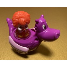 2008 McDonald's Happy Meal Toy Purple Dragon With Ronald McDonald