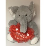 Gray Elephant Plush With Heart