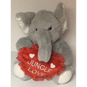 AJD-1061 : Gray Elephant Plush With Heart at Texas Yard Sale . com