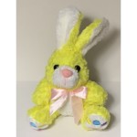2008 Chrisha Playful Plush Yellow Easter Bunny Rabbit 8 Inches Tall