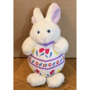 AJD-1074 : White Bunny In Easter Egg Plush Commonwealth 12 Inches at Texas Yard Sale . com