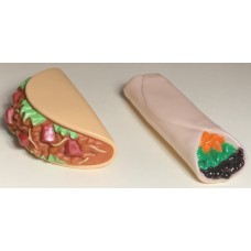 Plastic Taco And Burrito Toys 2-Piece Set