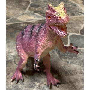 AJD-1095 : Squeaky Rubber Toy Purple And Green Dinosaur at Texas Yard Sale . com