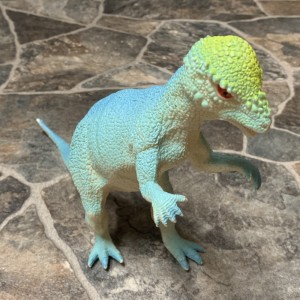 AJD-1097 : Squeaky Rubber Toy Blue And Green Dinosaur at Texas Yard Sale . com