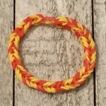 Red And Yellow Fishtail Rainbow Loom Bracelet
