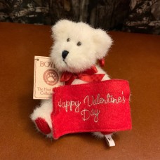 Boyds The Head Bean Collection Thinkin' of Ya Series White Bear with Happy Valentines Day Gift Card Holder