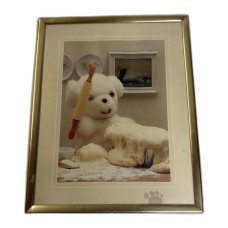 Framed Cute Teddy Bear Baker Wall Art with Rolling Pin (10" x 8.25") Framed Cute Teddy Bear Baker Wall Art with Rolling Pin (10" x 8.25")