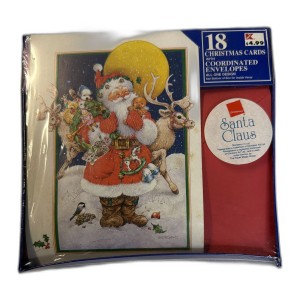 RDD-2029 : Box Of 18 Christmas Cards Santa Claus Toys Reindeer at Texas Yard Sale RDD-2029 : Box Of 18 Christmas Cards Santa Claus Toys Reindeer at Texas Yard Sale