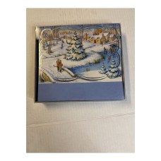Box of 15 Holiday Christmas Cards with Envelopes - Snowy Winter Scene Box of 15 Holiday Christmas Cards with Envelopes - Snowy Winter Scene